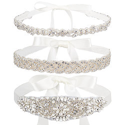 3Pcs 3 Style Crystal Rhinestone Wedding Bridal Belt, for Dress Costume Accessories, Mixed Color, 102-3/4~105-1/4 inch(261~267.5cm), 1Pc/style(AJEW-CP0001-67)