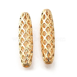 Brass Beads, Rice, Real 18K Gold Plated, 19x5mm, Hole: 1.2mm(KK-M318-49G)