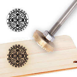 Stamping Embossing Soldering Brass with Stamp, for Cake/Wood, Cross Pattern, 30mm(AJEW-WH0113-15U)