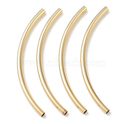 Brass Tube Beads, Long-Lasting Plated, Curved Beads, Tube, Real 24K Gold Plated, 58.5x3mm, Hole: 2mm(KK-Y003-89H-G)