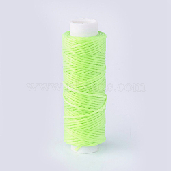 Waxed Polyester Cord, Micro Macrame Cord, for Leather Project, Bracelet Making, Shoe Reparing, Bookbinding, Flat, Lawn Green, 0.8mm, about 32.8 yards(30m)/roll(YC-L004-22)