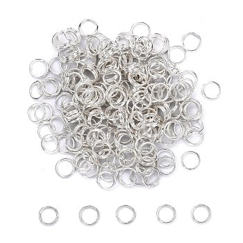 Brass Split Rings, Double Loops Jump Rings, Silver Color Plated, 5x1.2mm, about 3.8mm inner diameter