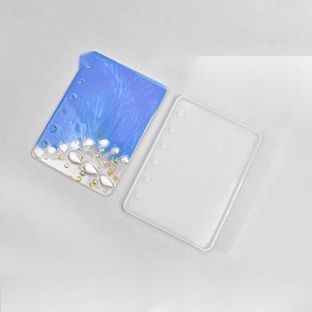 Notebook Mold, DIY Silicone Pendant Molds, Resin Casting Molds, For UV Resin, Epoxy Resin Jewelry Making, White, 13.5x9.7x0.55cm, Hole: 4.5mm, Inner: 13x9.3cm