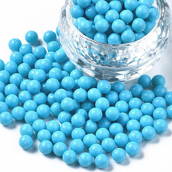 Plastic Water Soluble Fuse Beads, for Kids Crafts, DIY PE Melty Beads, Round, Deep Sky Blue, 5mm