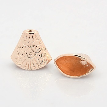Nickel Free & Lead Free Alloy Bead Cones, Long-Lasting Plated, For Tassels Pendant,  Apetalous, Rose Gold, 18~19x19.5~20x11mm, Hole: 2mm, Inner Diameter: 8~10x18mm