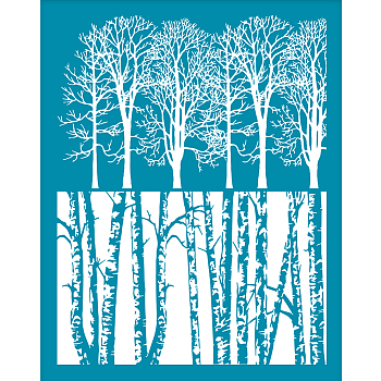 Silk Screen Printing Stencil, for Painting on Wood, DIY Decoration T-Shirt Fabric, Tree Pattern, 100x127mm