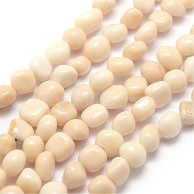 7mm Beige Chip White Jade Beads