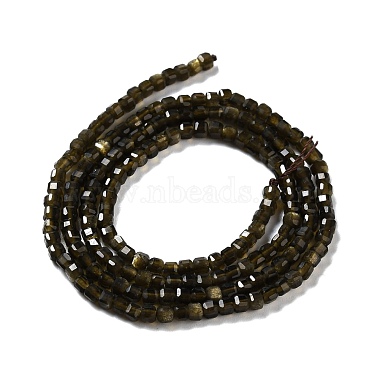 Natural Golden Sheen Obsidian Beads Strands(G-D467-A15)-2