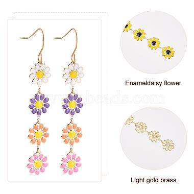 3 Pairs 3 Colors Enamel Daisy Flower Dangle Earrings(EJEW-AN0001-41)-3