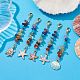 Starfish/Shell/Turtle Alloy Enamel Charms & 7 Chakra Gemstone Chips Beaded Pendant Decoration(HJEW-JM01205)-5