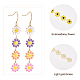 3 Pairs 3 Colors Enamel Daisy Flower Dangle Earrings(EJEW-AN0001-41)-3