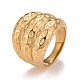 Ion Plating(IP) 304 Stainless Steel Textured Chunky Finger Ring for Men Women(RJEW-B040-08G)-1