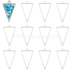 16Pcs 304 Stainless Steel Open Back Bezel Triangle Pendants, For DIY UV Resin, Epoxy Resin, Pressed Flower Jewelry, Stainless Steel Color, 37x23x3mm, Hole: 2.2mm, Inner Diameter: 29.5x20mm(STAS-UN0057-57)