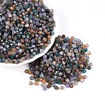 Picasso Baking Paint Glass Seed Beads, Bicone, Mixed Color, 4~4.5x3.5~4mm, Hole: 0.9~1.2mm, about 6165pcs/pound(SEED-N007-37M)