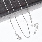 10Pcs 1MM 304 Stainless Steel Box Chain Necklaces, Tarnish Free, Stainless Steel Color, 19.69 inch(50cm)(NJEW-G203-07P)