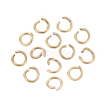 304 Stainless Steel Open Jump Rings, Ion Plating(IP), Long-Lasting Plated, Round, Real 18K Gold Plated, 7x1mm, Inner Diameter: 4.5mm, 18 Gauge, About 100pcs/bag(STAS-Q113-7x1.0mm-02G)