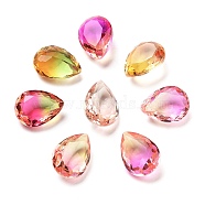 K9 Glass Rhinestone Cabochons, Faceted, Teardrop, Mixed Color, 12x16x7mm(RGLA-Q016-01B-01)