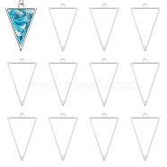 16Pcs 304 Stainless Steel Open Back Bezel Triangle Pendants, For DIY UV Resin, Epoxy Resin, Pressed Flower Jewelry, Stainless Steel Color, 37x23x3mm, Hole: 2.2mm, Inner Diameter: 29.5x20mm(STAS-UN0057-57)