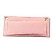 Wool Felt Purse Organizer Insert, with Iron Grommets, Mini Handbag Shaper Premium Felt, Bag Accessories, Rectangle, Pink, 17x8x0.7cm, Hole: 10mm(FIND-WH0111-161B-01)