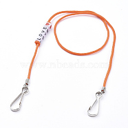 Polyester & Spandex Cord Ropes Eyeglasses Chains, Neck Strap for Eyeglasses, with Cube Acrylic Beads, Iron Coil Cord Ends and Keychain Clasp, Word Love, Dark Orange, 23.62 inch(60cm)(AJEW-EH00058-04)