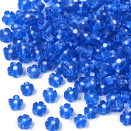 Glass Beads, Flower, Royal Blue, 4~6x4~6x2~3mm, Hole: 1mm(GLAA-T019-01-D04)