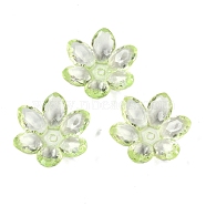 Transparent Acrylic Beads, Flower, Light Green, 23.5x21x6.5mm, Hole: 2mm, 462pcs/500g(OACR-H118-03D)