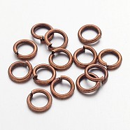 Open Jump Rings Brass Jump Rings, Cadmium Free & Lead Free, Red Copper, 6x1mm, 18 Gauge, Inner Diameter: 4mm, about 4160pcs/500g(JRC6MM-R)