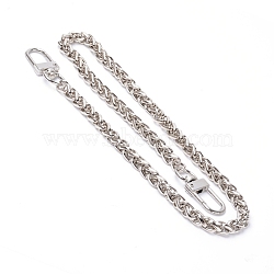 Iron Rope Chain Bag Strap, with Swivel Clasps, for Bag Replacement Accessories, Platinum, 46.5x0.6cm(FIND-WH0065-80P)