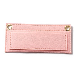 Wool Felt Purse Organizer Insert, with Iron Grommets, Mini Handbag Shaper Premium Felt, Bag Accessories, Rectangle, Pink, 17x8x0.7cm, Hole: 10mm(FIND-WH0111-161B-01)