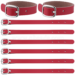 Cowhide Leather Adjustable Add-A-Bag Luggage Straps, Suitcase Belts Jacket Gripper, Easy to Carry Your Extra Bags, Red, 20.5x1.2x0.2cm(AJEW-WH0007-11C)