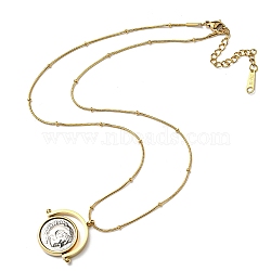 Ion Plating(IP) 304 Stainless Steel Rotatable Alexander Pendants Necklaces, Satellite Chains Necklaces for Women, Golden, 16.54 inch(42cm)(NJEW-K259-07G)