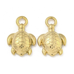 Ion Plating(IP) 304 Stainless Steel Pendants, Tortoise Charm, Real 18K Gold Plated, 18x12x4.5mm, Hole: 3mm(STAS-I307-548G)