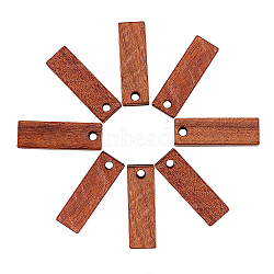 20Pcs Walnut Wood Pendants, Rectangle, Saddle Brown, 20x6.5x2.5mm, Hole: 1.8mm, 20pcs/box(WOOD-CJ0001-25)