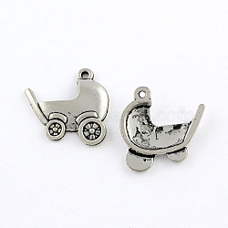 Tibetan Style Zinc Alloy Pendants, Lead Free & Cadmium Free, Pram, Antique Silver, 21x19x3mm, Hole: 1.5mm, about 833pcs/1000g(TIBEP-R334-131AS-RS)