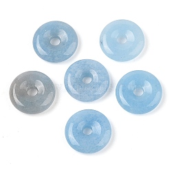 Natural White Jade Pendants, Donut/Pi Disc Charms, Dyed, 15~16x4~5mm, Hole: 4~5mm(G-C066-02L)