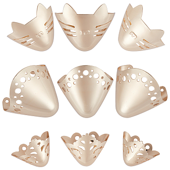 6Pcs 3 Style Alloy Shoes Creases Protector, Iron Toe Cap Covers, Prevent Shoes Crease Indentation Anti-Wrinkle, for High-Heeled Shoes Decorate Accessories, Light Gold, 24~35x29~37.5x24.5~28mm, Hole: 2~3mm, 2pcs/style