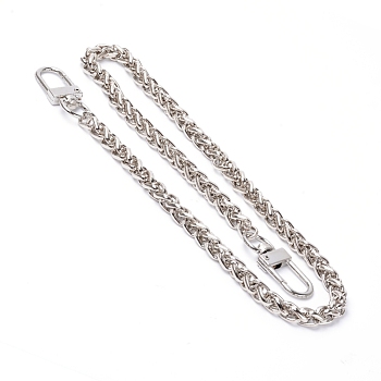 Iron Rope Chain Bag Strap, with Swivel Clasps, for Bag Replacement Accessories, Platinum, 46.5x0.6cm