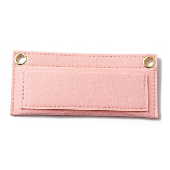 Wool Felt Purse Organizer Insert, with Iron Grommets, Mini Handbag Shaper Premium Felt, Bag Accessories, Rectangle, Pink, 17x8x0.7cm, Hole: 10mm