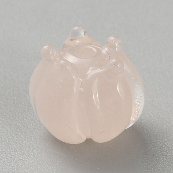 Transparent Glass Beads, Flower, Purple, 11x10mm, Hole: 1.5mm