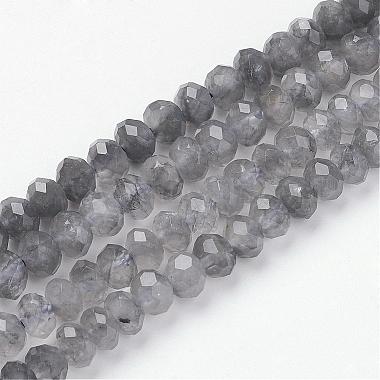 7mm DarkGray Rondelle Cloudy Quartz Beads