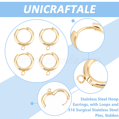 12pcs 201 boucles d'oreilles créoles en acier inoxydable(STAS-UN0056-85)-4