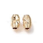 Brass Beads, Oval with Starburst, Rack Plating, Long-Lasting Plated, Light Gold, 7x4.5x4.5mm, Hole: 2mm(KK-CBA0DF0-16KCG)