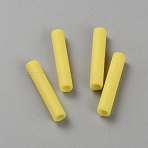 Plastic Aglets for Shoelaces, Shoelace Tips Head, Column, Yellow, 25x4.5mm, 4pcs/set(KY-WH0049-24F)