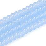 Imitation Jade Glass Beads, Transparent Baking Paint Rondelle Beads, Light Sky Blue, 8~8.5x4.5~5mm, Hole: 1.2mm, about 159~164pcs/strand, 30.71~31.50 inch(78~80cm)(X-DGLA-ZX002-8mm-02H)