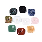 Natural & Synthetic Stone Pendants, Rounded Square Safety Coin Charms, 29.5~30x29.5~30x7~7.5mm, Hole: 5~5.3mm(G-Q602-02)