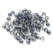 Glass Seed Beads, AB Color, Rondelle, Royal Blue, 4x3mm, Hole: 1.2mm 368pc/bag.(GLAA-Q096-01H)