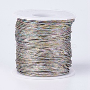 Polyester Metallic Thread, Colorful, 1mm, about 100m/roll(109.36yards/roll)(OCOR-F008-G09)