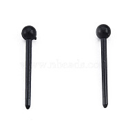 Plastic Tiny Ball Stud Earrings, Post Earrings for Women, Black, 14x2.5mm, Pin: 0.9mm(EJEW-N022-01G)