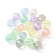 Luminous Transparent Rainbow Iridescent Acrylic Beads, Glow in the Dark, Spiral Beads, Mixed Color, 16~17x16mm, Hole: 3mm(LACR-K001-01)