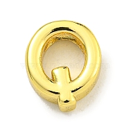 Brass Beads, for Personalized Name Necklace Making, Real 18K Gold Plated, Letter Q, 9x7.8x3mm, Hole: 1.8x1mm(KK-K354-07G-Q)